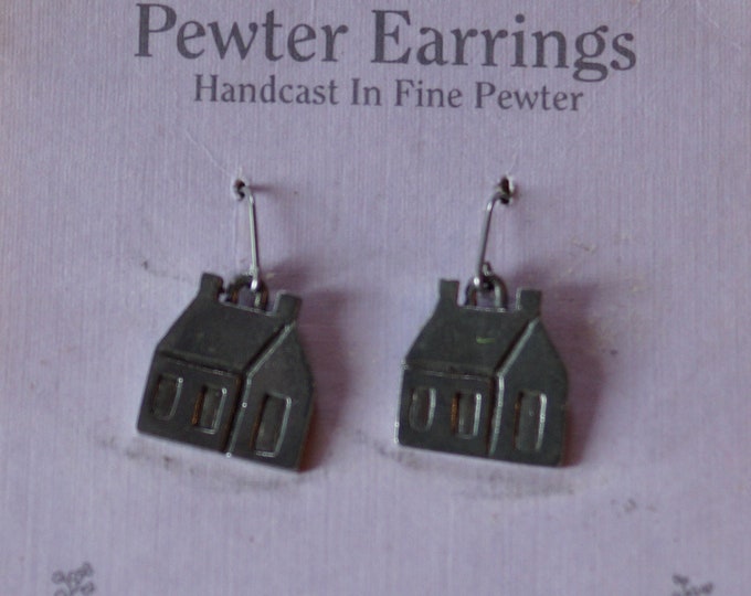 Cottage Danforth wire dangle pewter earrings made in the USA free shipping offer