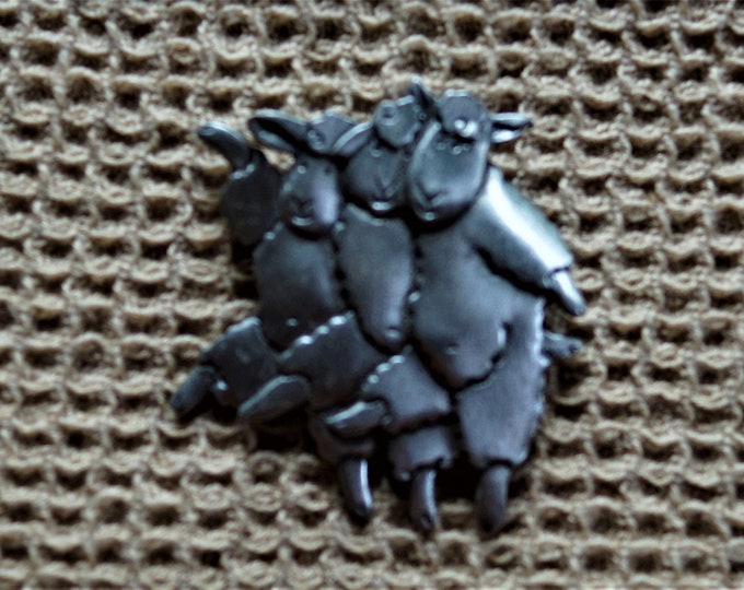 Dancing Sheep pewter pin