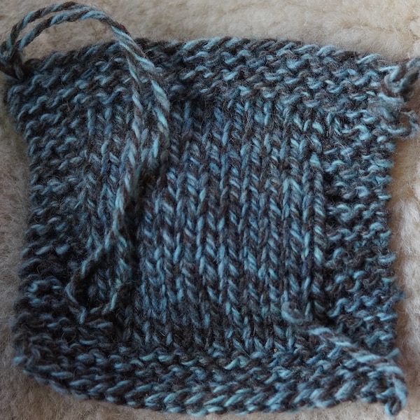 Blue Ragg 3 ply worsted soft wool yarn kettle dyed, made in the USA on our small farm, free shipping offer