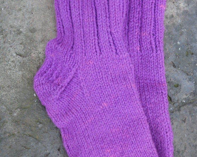 Lily ladies socks wool hand knit hand dyed from our wool farm American wool