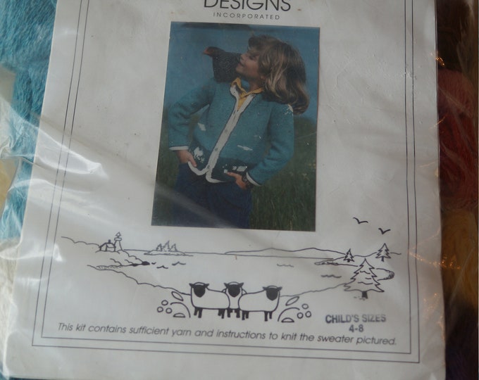 Knitting: Sweater Kit childs size 4-8 cotton & wool from North Islands Designs, free shipping