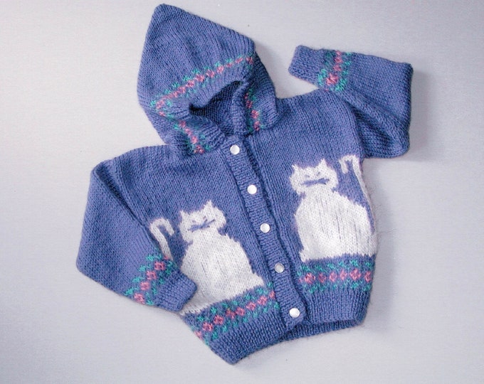 Country's Child pattern 112 Pretty Kitties child's hoodie knitting pattern