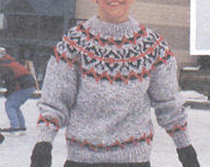 Coltin's Fairisle pattern child's sizes 2-12 uses chunky yarn