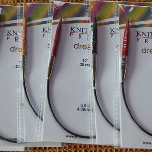 9-10 in. circular KP Dreamz knitting needles