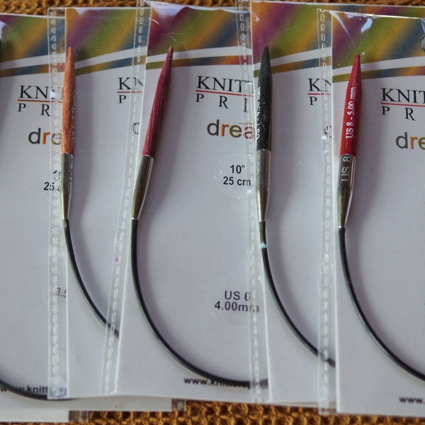 9-10 in. circular KP Dreamz knitting needles