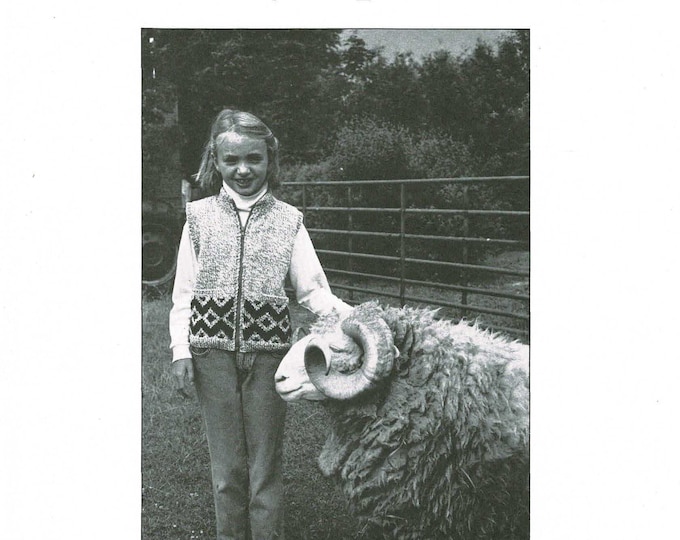 Cozy zip vest for kids knitting pattern worsted weight yarn