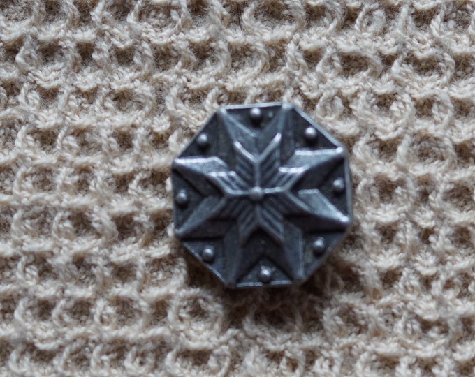 Compass pewter button vintage made by a small business in their shop