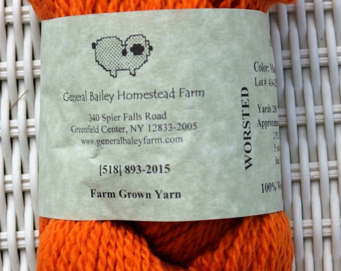 Madder  2 ply worsted kettle dyed soft wool yarn 230 yds per skein from our USA farm, Free shipping offer