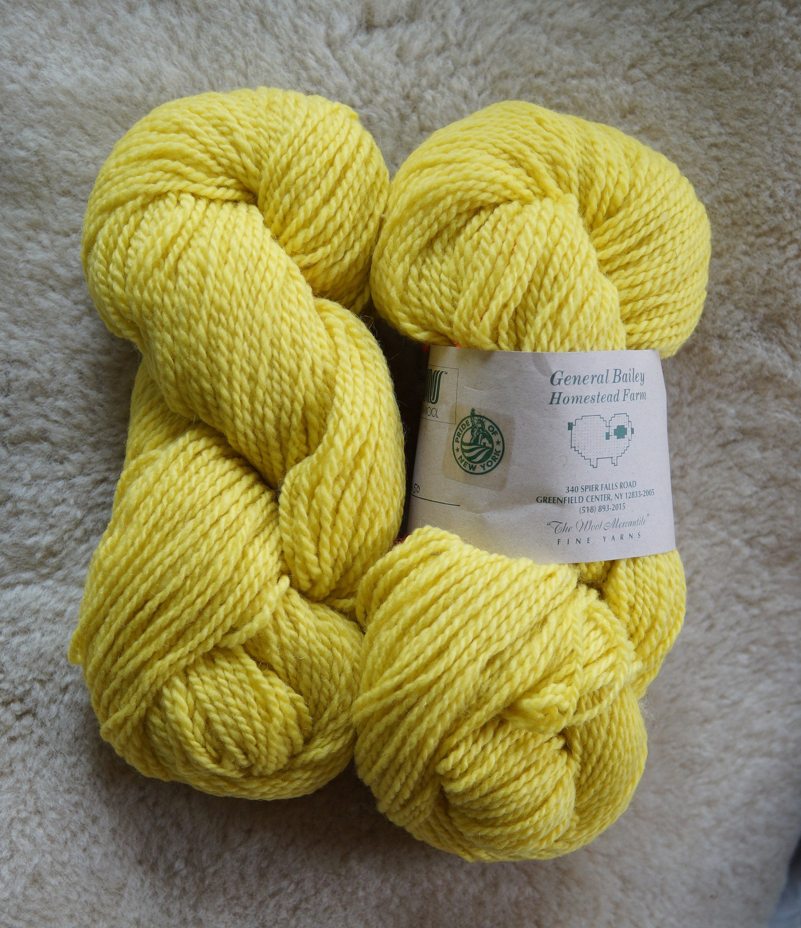 Buttercup worsted 2 ply soft wool hand dyed farm yarn, free shipping