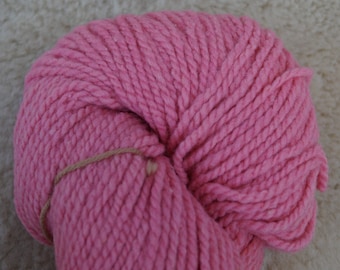 Light Rose 2 ply bulky wool hand dyed yarn from our American farm, free shipping offer