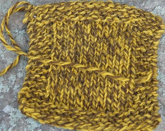 Gold Ragg 3 ply worsted weight kettle dyed soft wool tweed yarn from our small USA farm, free shipping offer
