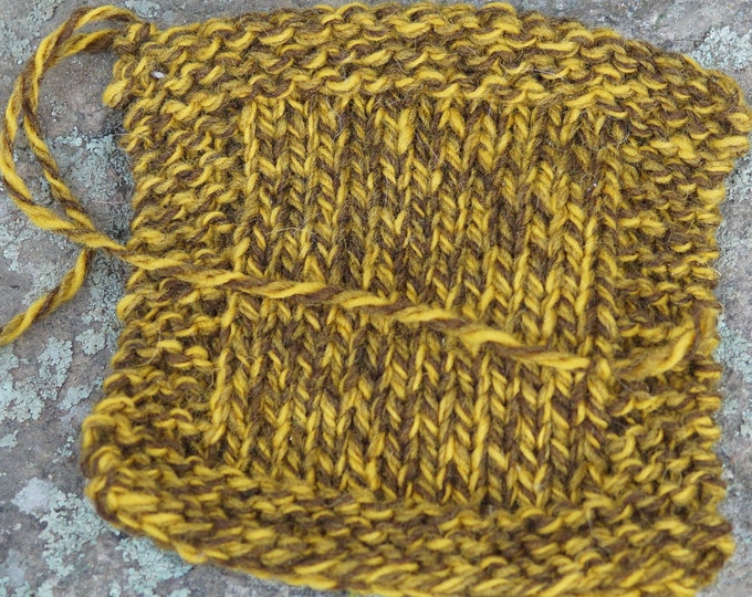 Gold Ragg 3 ply worsted weight kettle dyed soft wool tweed yarn from our small USA farm, free shipping offer