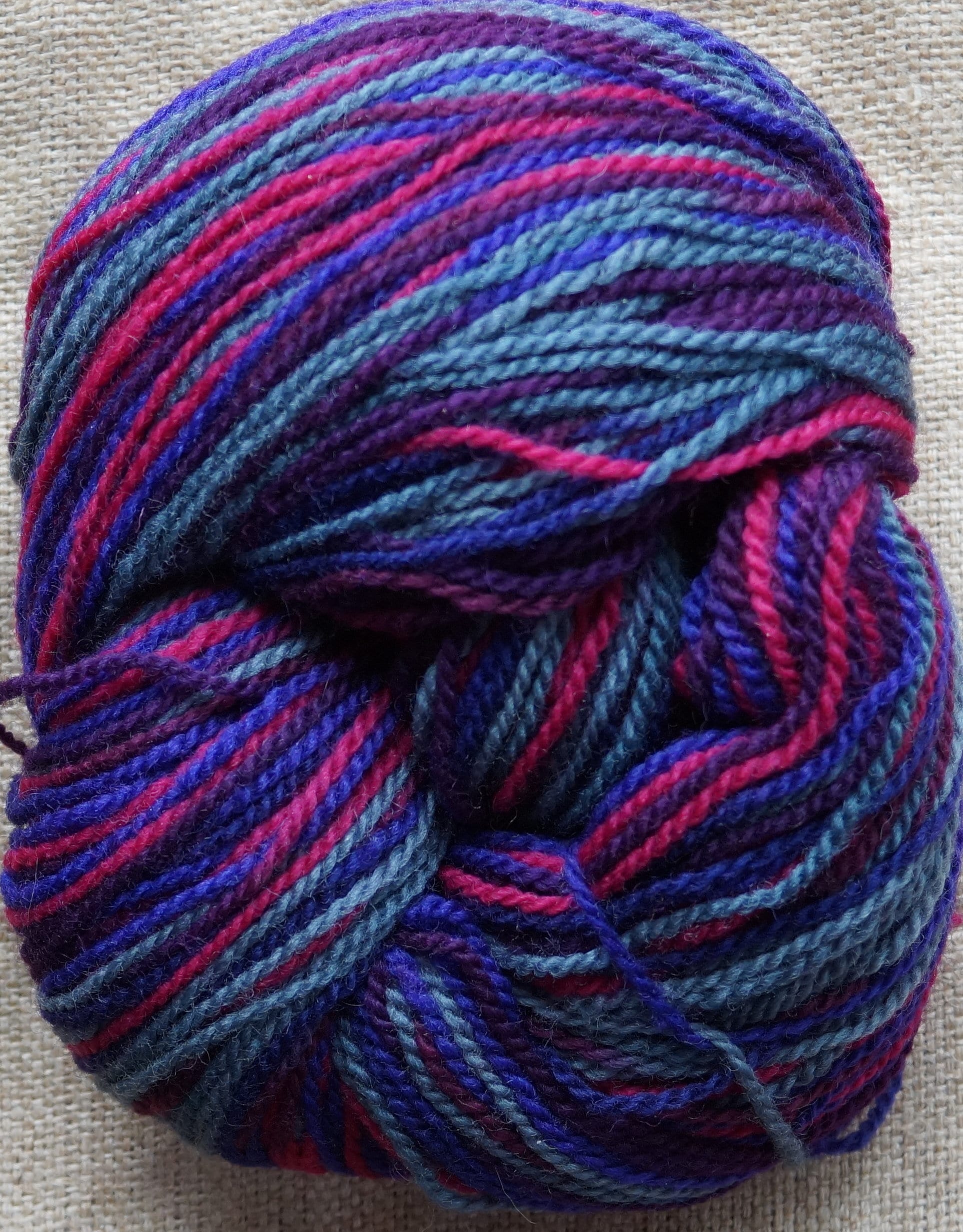 Worsted yarn: Multicolor pink-purple-gray worsted wool yarn 594 yds, free  shipping offer