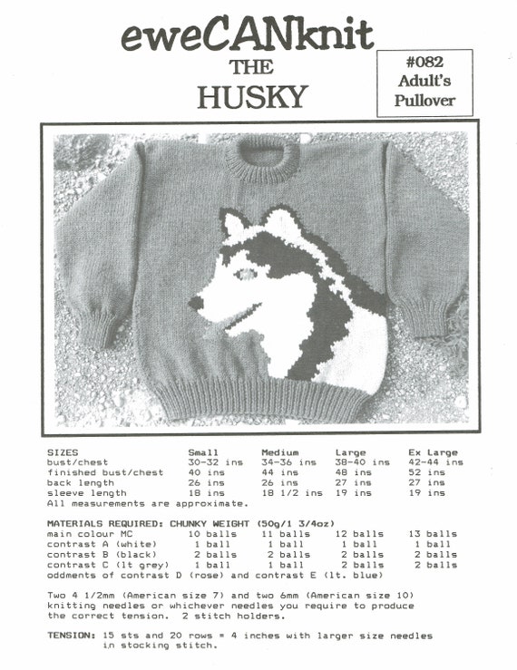 husky knitting pattern