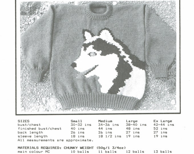 Husky adult knitting pattern digital