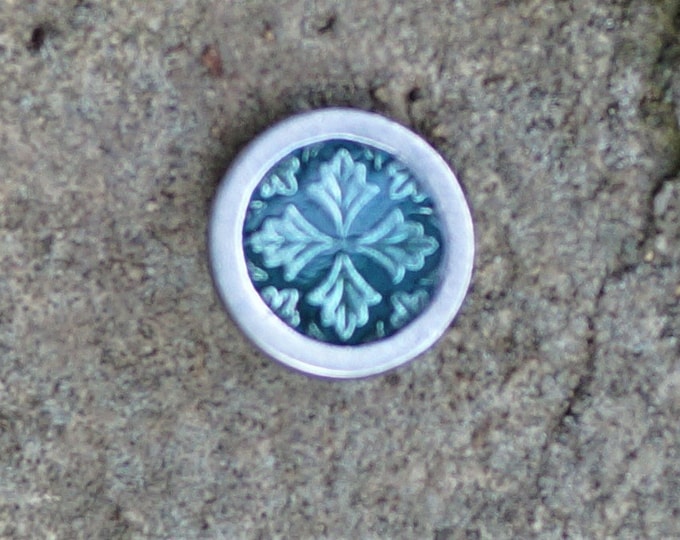 Leaf medallion Danforth pewter buttons choose cobalt blue