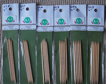 DP 4 inch glove needles bamboo 6 sizes free shipping offer
