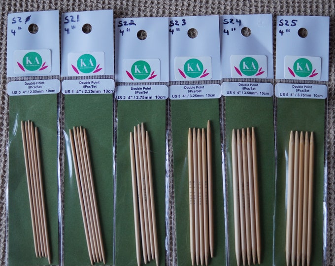 DP 4 inch glove needles bamboo 6 sizes free shipping offer