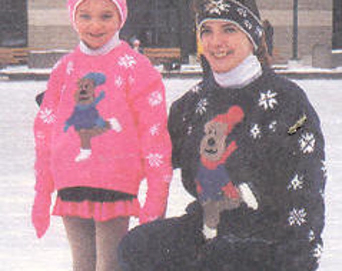 Ewe Can knit The Skating Bear knitting pattern for kids 4-10