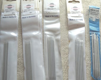 Skacel 4 inch DP knitting needles aluminum made in Germany vintage supply free shipping offer