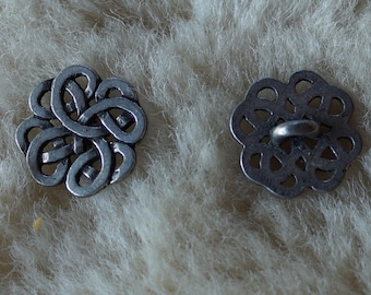 Pewter sheep buttons flower buttons Celtic buttons hand made by a small studio