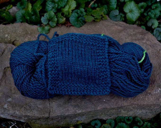 Teal   bulky weight 2 ply kettle dyed soft wool yarn from our American farm