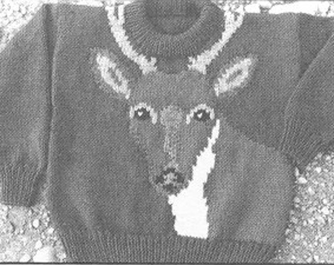 The White-Tailed Deer knitting pattern adult sizes bulky-chunky weight yarn