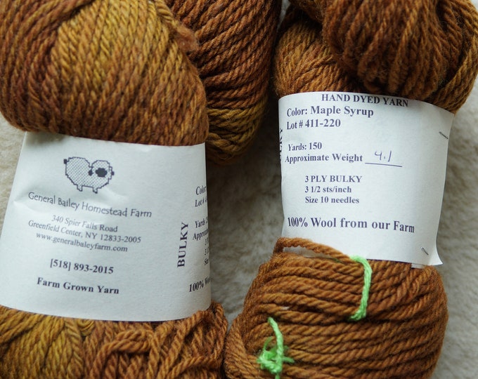 Maple Syrup bulky soft wool farm yarn American farm American wool free shipping offer