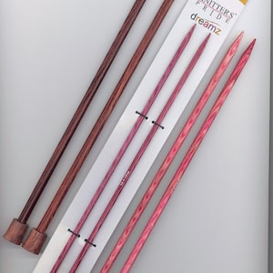 Dreamz 14 inch single point colored wood knitting needles free shipping offer