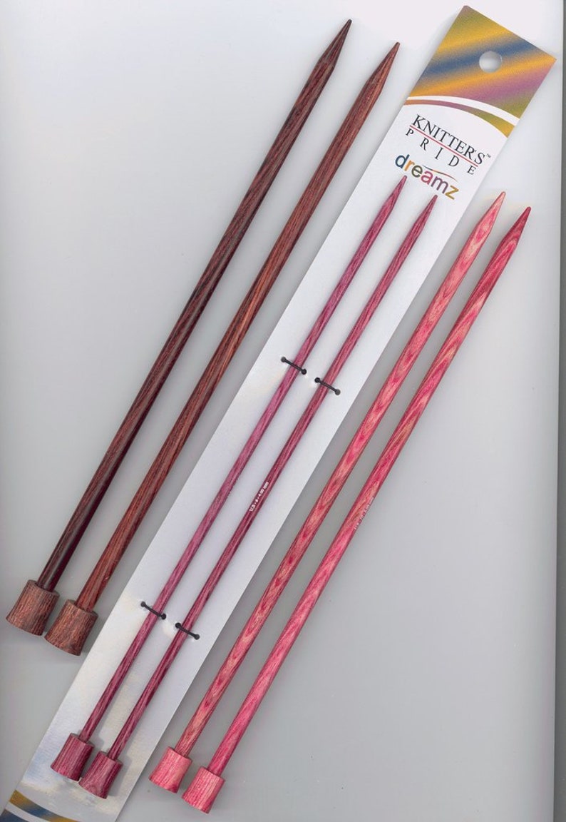 Dreamz 14 inch single point colored wood knitting needles free shipping offer