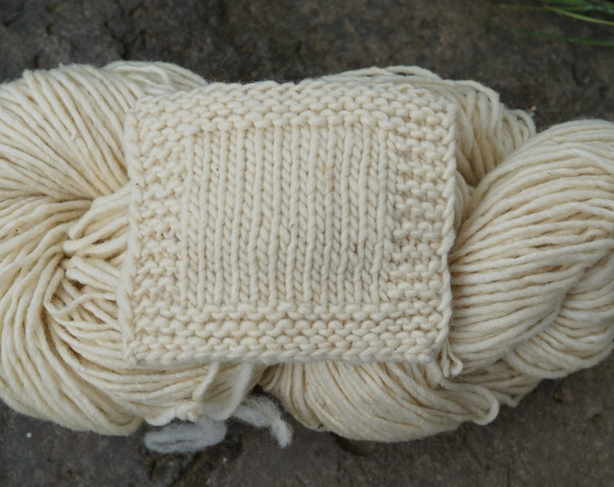 White  lopi style worsted weight three strand wool American farm yarn free shipping offer