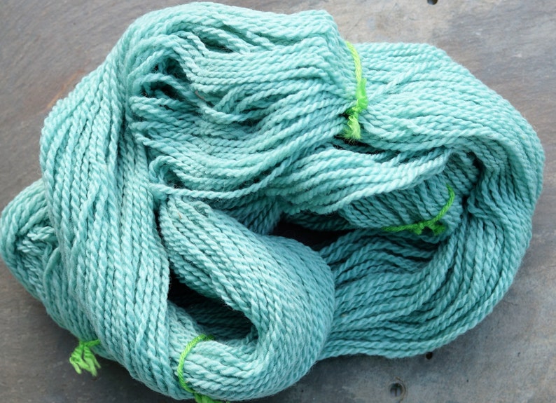 Teal Light 2 Ply Worsted Weight Hand Dyed Soft Wool Yarn From Etsy