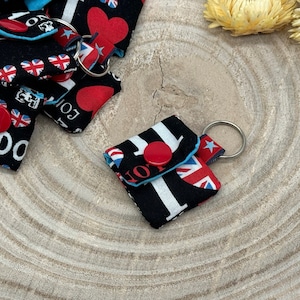 Llavero Mini Bolso con Chip para Carrito de Compra Práctico Mini Monedero Londres Negro