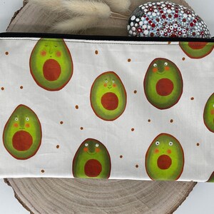 Stylische Federtasche Stifttasche kleiner Avocado weiß