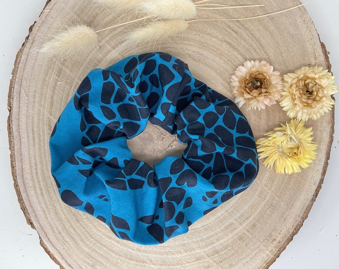 Scrunchie / Hair Elastic Leopard Pattern blue