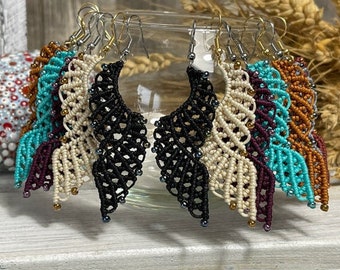 Macrame earring butterfly (1 pair)