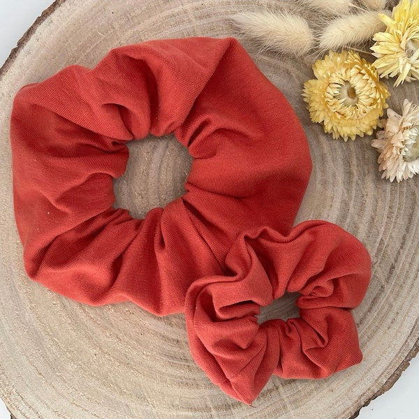 Scrunchie hair tie hair band Uni orange red