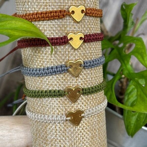 Friendship bracelet macrame bracelet heart stainless steel gold-plated
