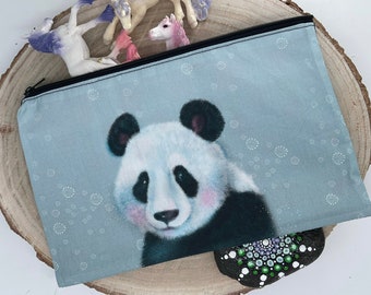 Stylische Federtasche Stifttasche Mäppchen Kosmetik kleine Tasche Pandabär