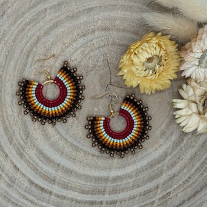 Unique Macrame Earrings Earring Jewelry Ibiza red (1 pair)