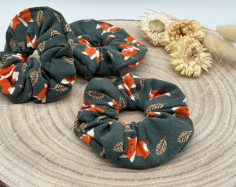 Scrunchie Haargummi elastisches Haarband Haarschmuck Fuchs grün für feines oder dickes Haar