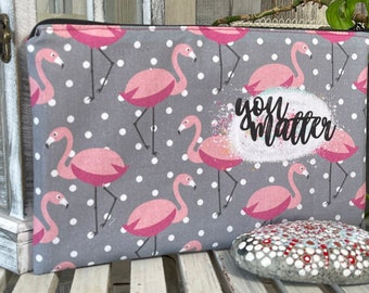 Pencil case cosmetic bag MODI "you matter" pink flamingo