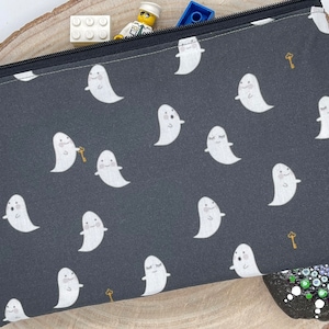 Stylish pencil case pen bag pencil case cosmetic small bag little ghosts black