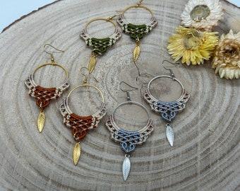 Macrame earring earrings mosaic (1 pair)