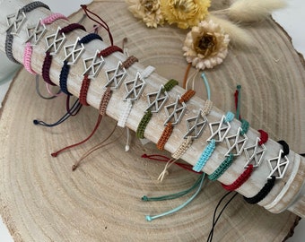 Macrame bracelet friendship bracelet jewelry bracelet with silver-colored stainless steel ship