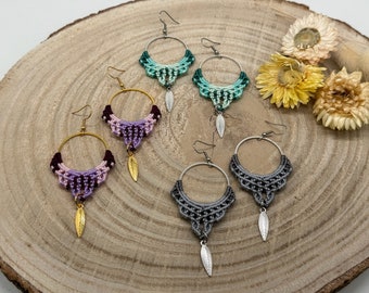 Macrame earring earrings mosaic (1 pair) Part 2