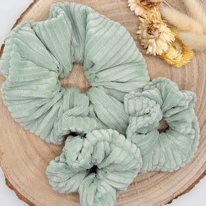 Soft Cord Scrunchie hair tie plain light green