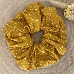 Scrunchie hair tie hair accessory elastic hair band handmade mustard with dots