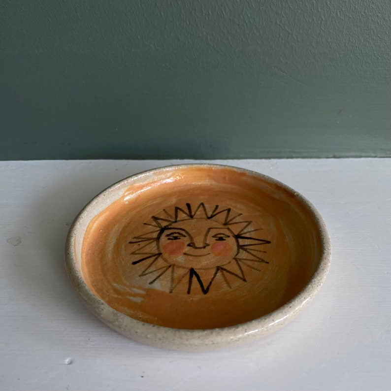 Sunshine Trinket Dish, Home Décor, Hand Painted Sun Dish image 6