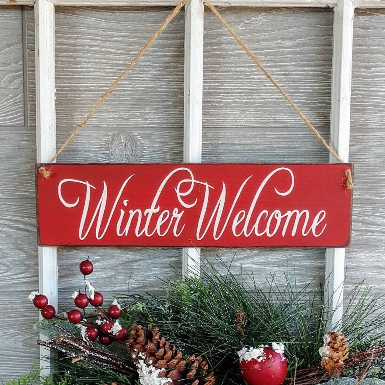 Winter Sign wood sign Winter decor Christmas decor Etsy
